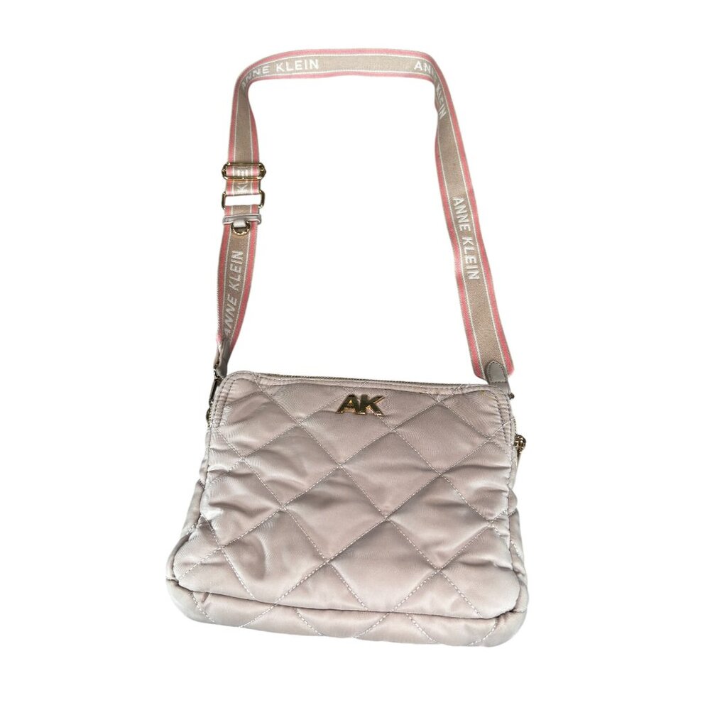 Anne Klein Quilted Crossbody Bag With Adjustable Strap & Multiple Compartments